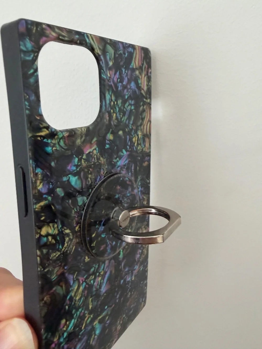 Square by Flaunt iPhone 13 Multicolor Abalone Case, Removable Ring Included!